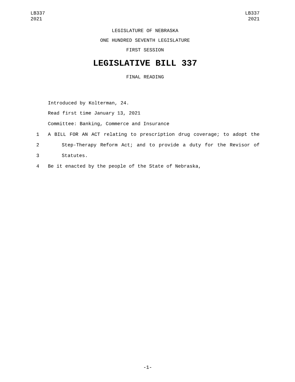 Legislative Bill 337