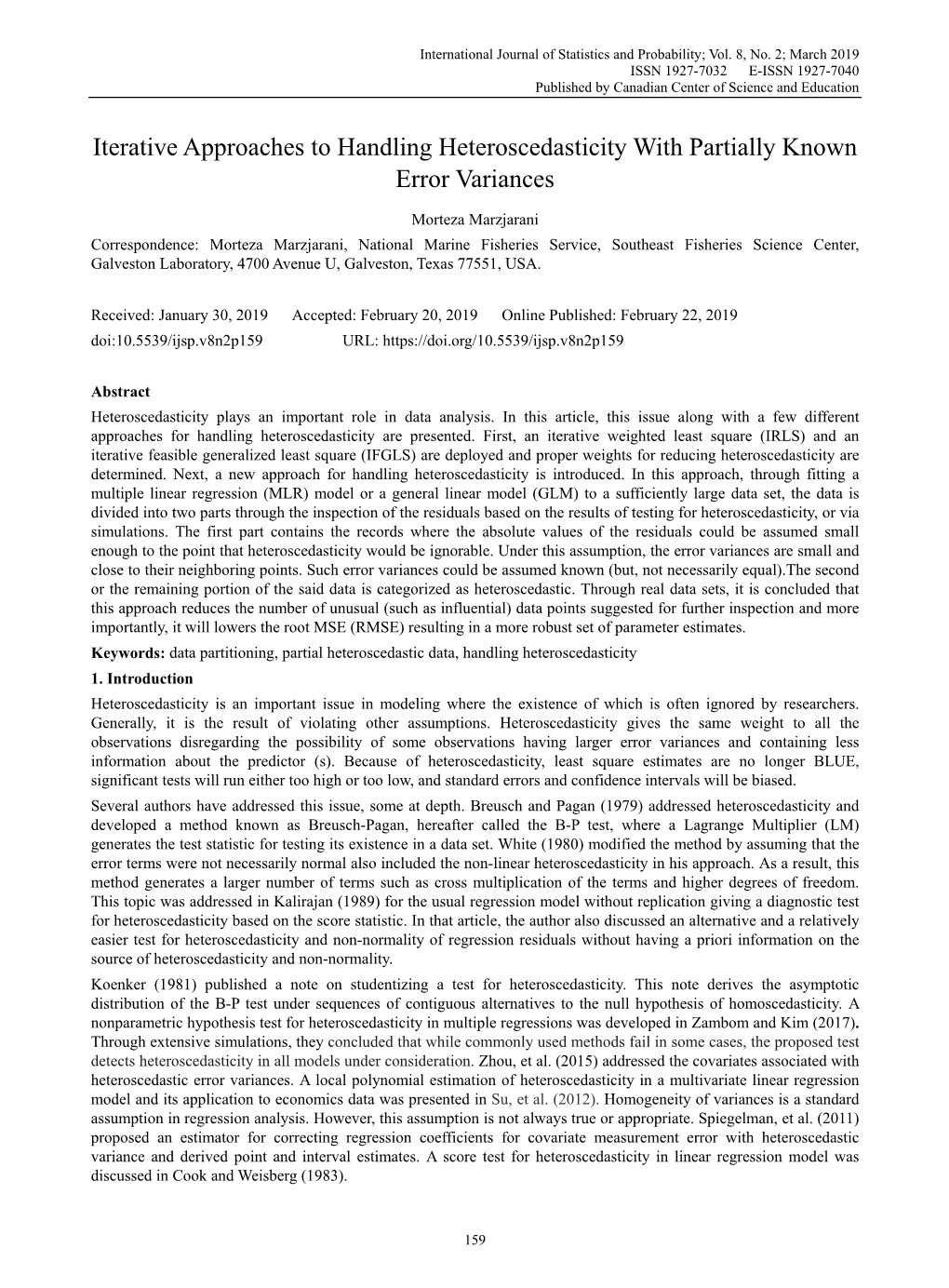 Iterative Approaches to Handling Heteroscedasticity with Partially Known Error Variances