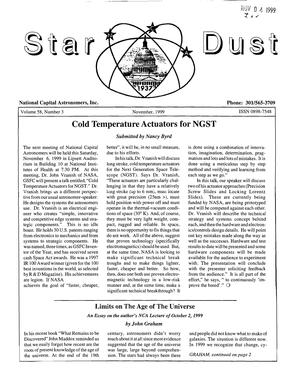 Cold Temperature Actuators for NGST