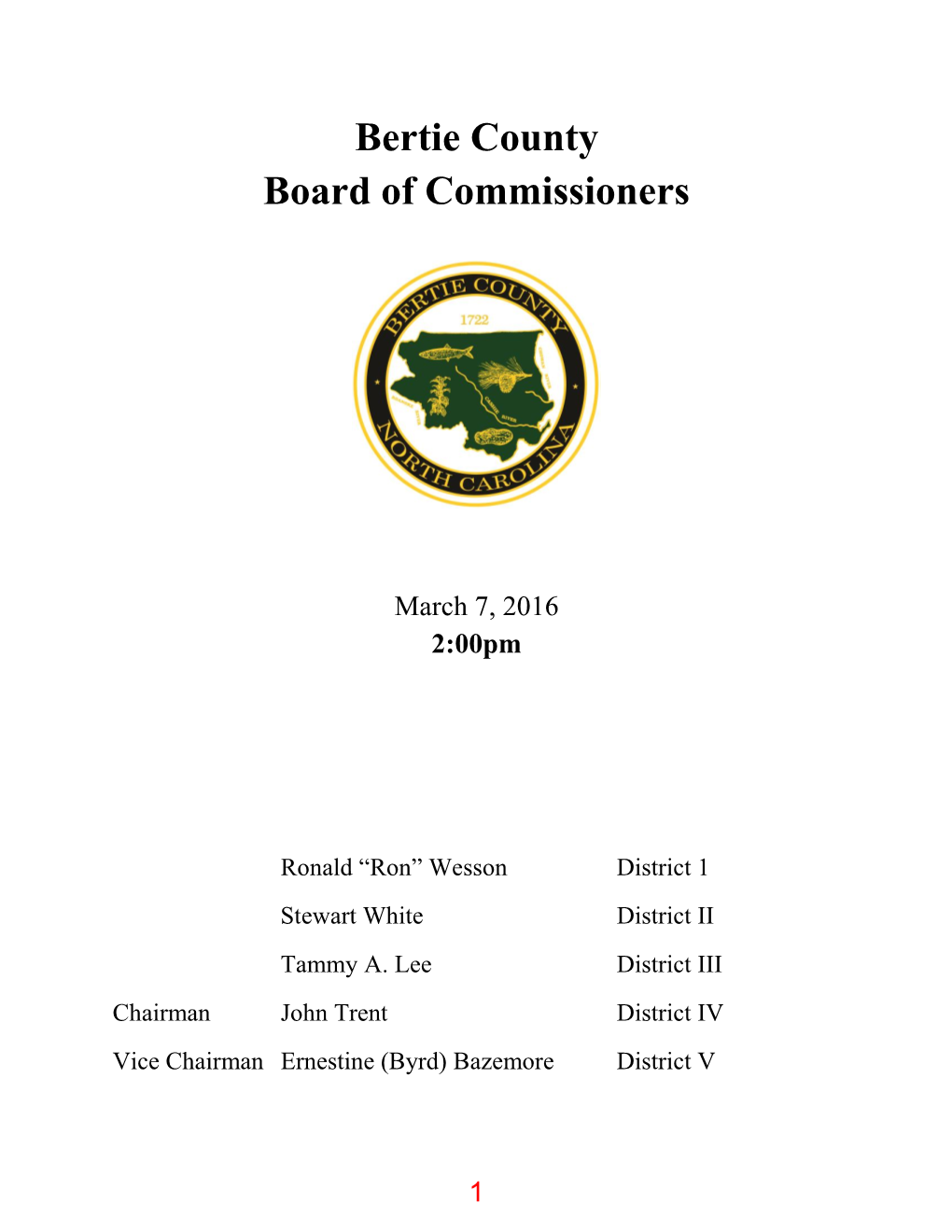 Bertie County Board of Commissioners