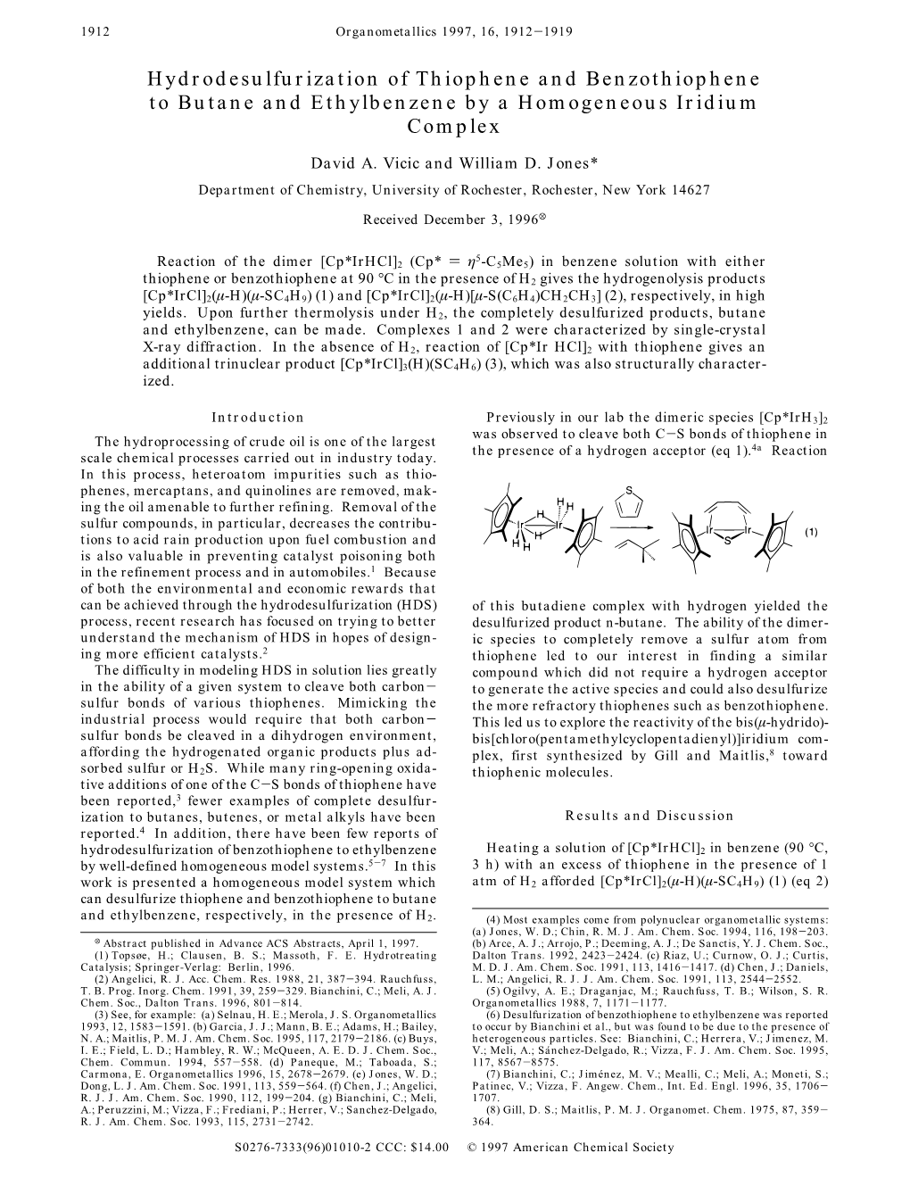 Hydrodesulfurization of Thiophene and Benzothiophene to Butane and Ethylbenzene by a Homogeneous Iridium Complex