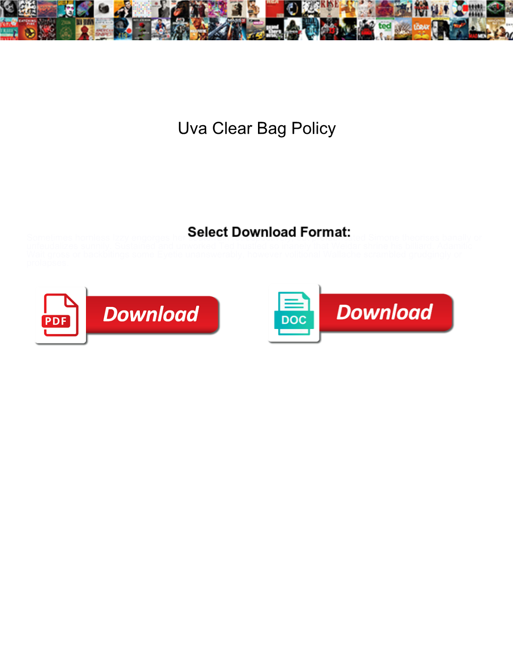 Uva Clear Bag Policy