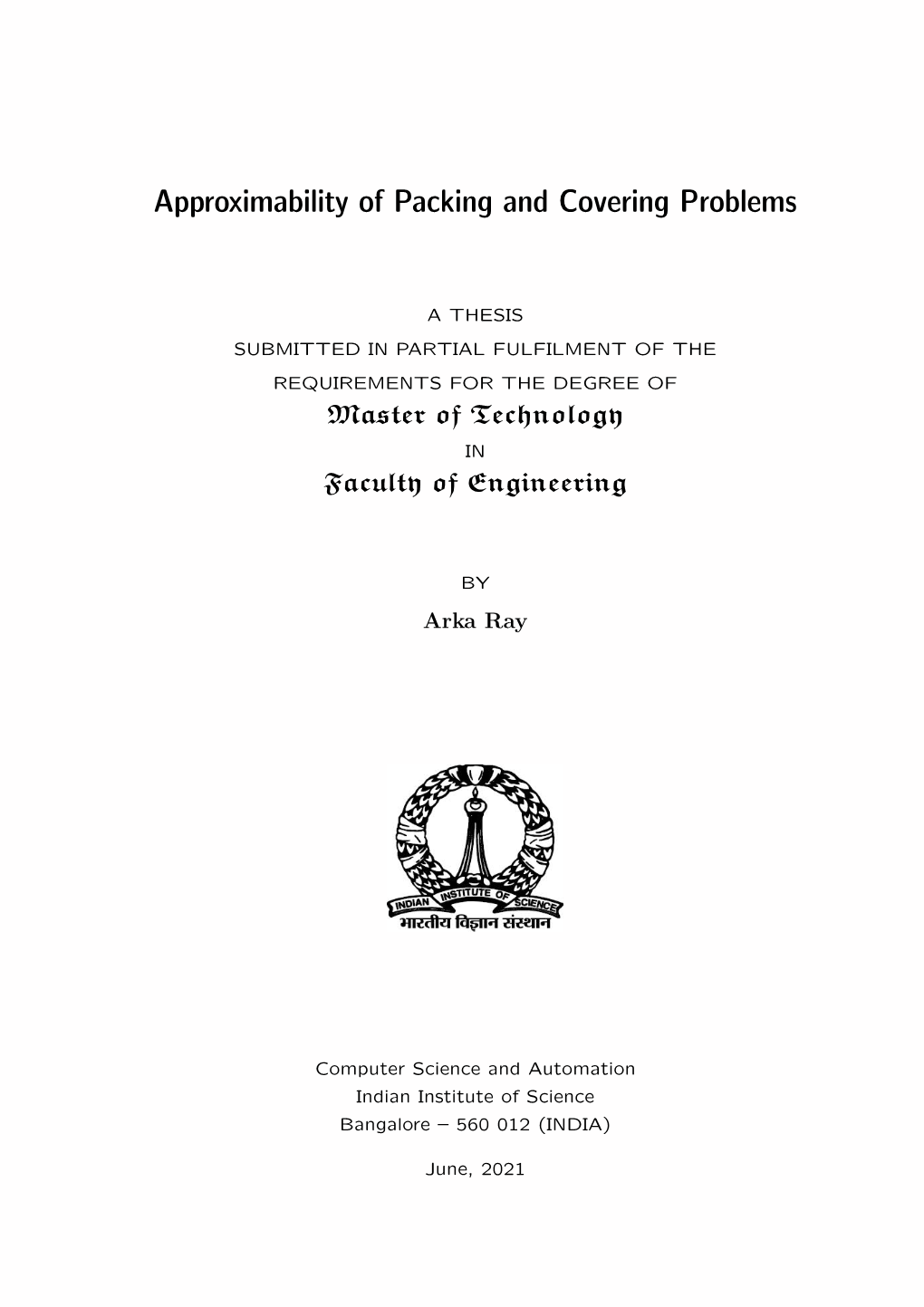 Approximability of Packing and Covering Problems