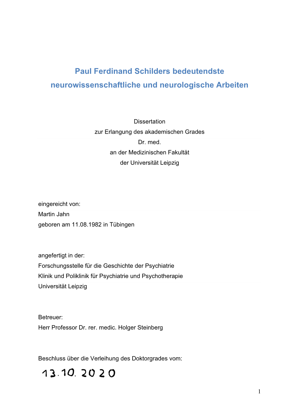 Paul Ferdinand Schilders Bedeutendste Neurowissenschaftliche Und Neurologische Arbeiten