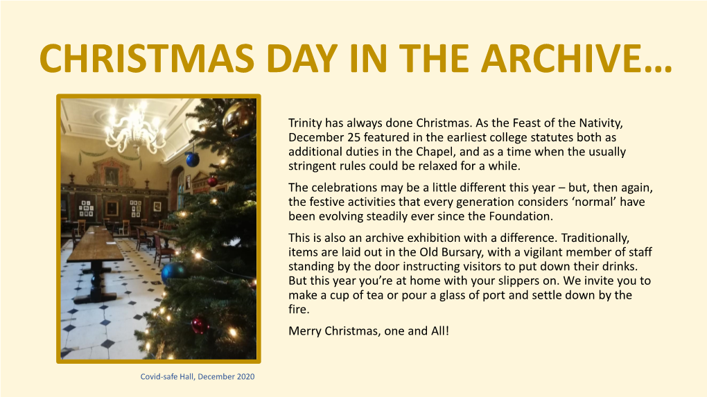 Christmas Day in the Archive…