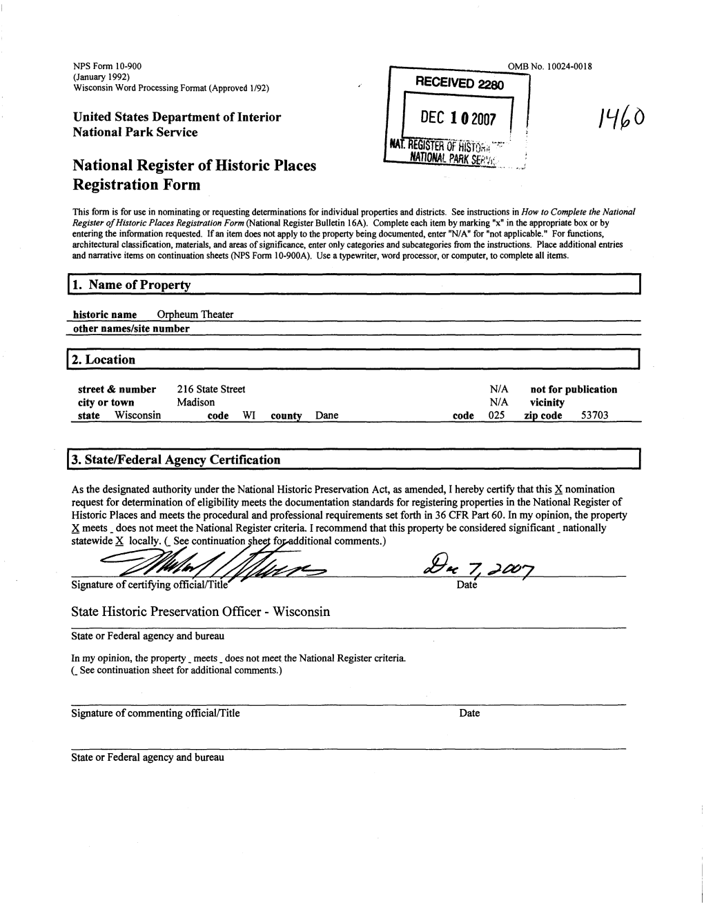 National Register of Historic Places Registration Form