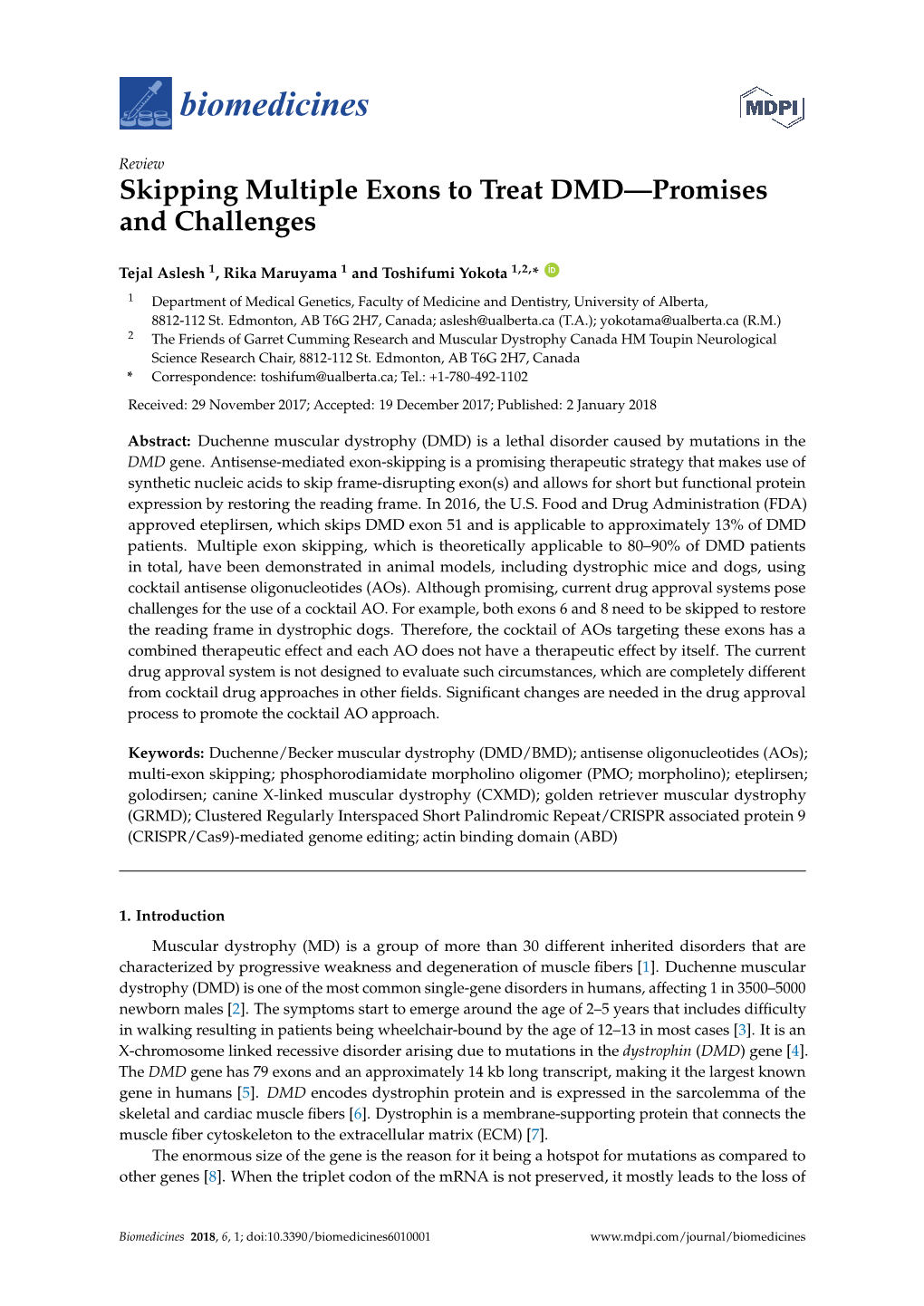 Skipping Multiple Exons to Treat DMD—Promises and Challenges