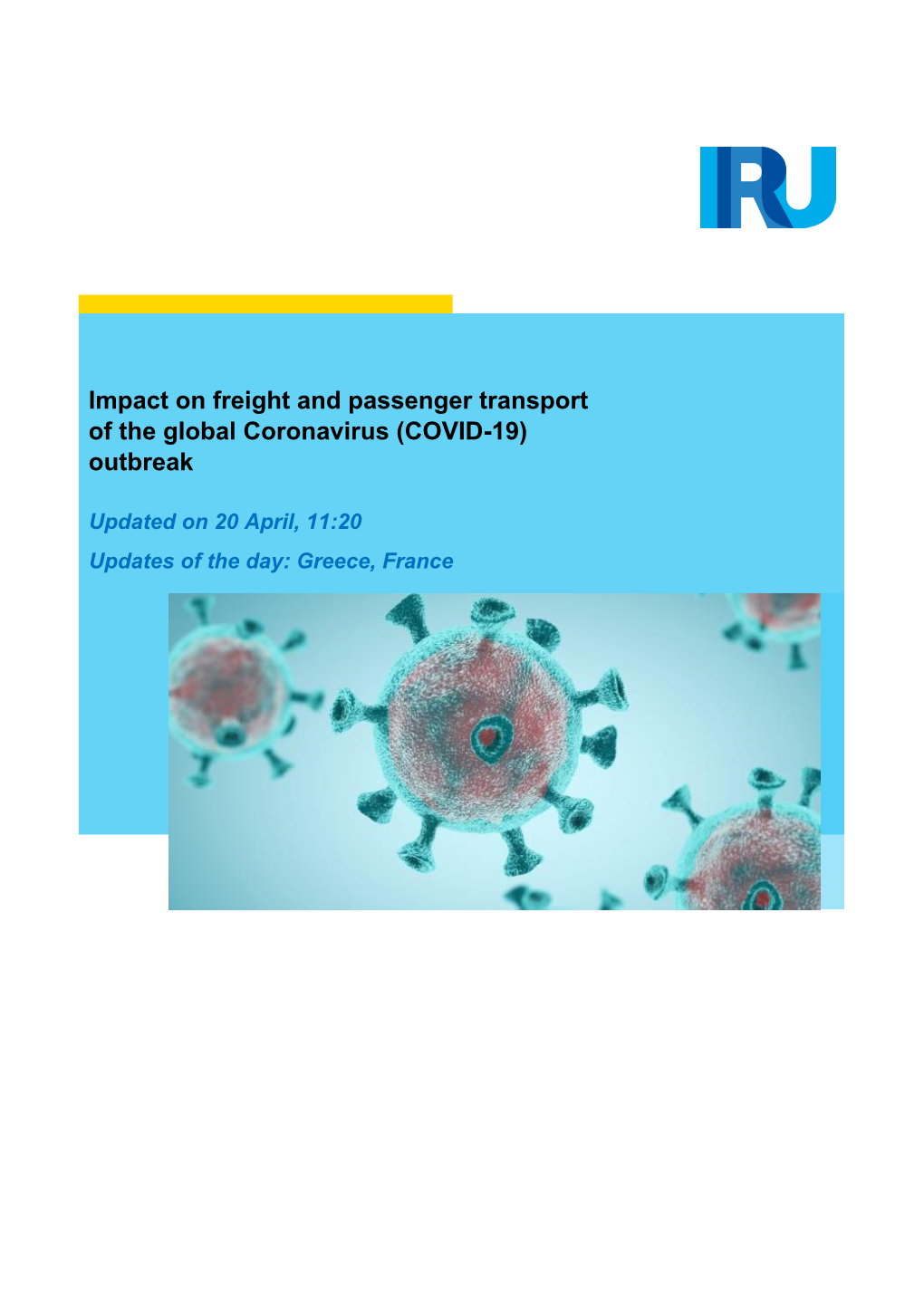 Impact on Freight and Passenger Transport of the Global Coronavirus (COVID-19) Outbreak