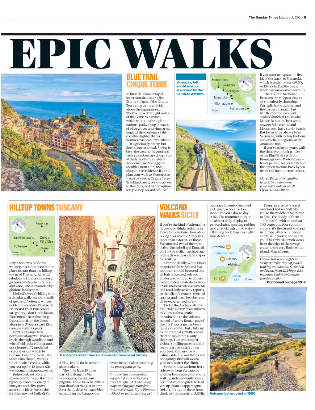 Blue Trail Cinque Terre Hilltop Towns Tuscany