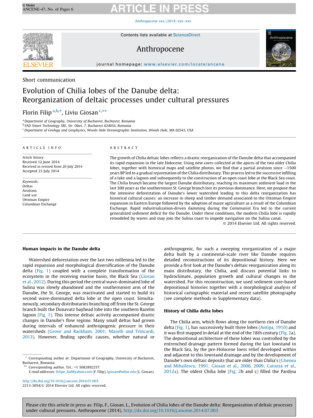 Evolution of Chilia Lobes of the Danube Delta