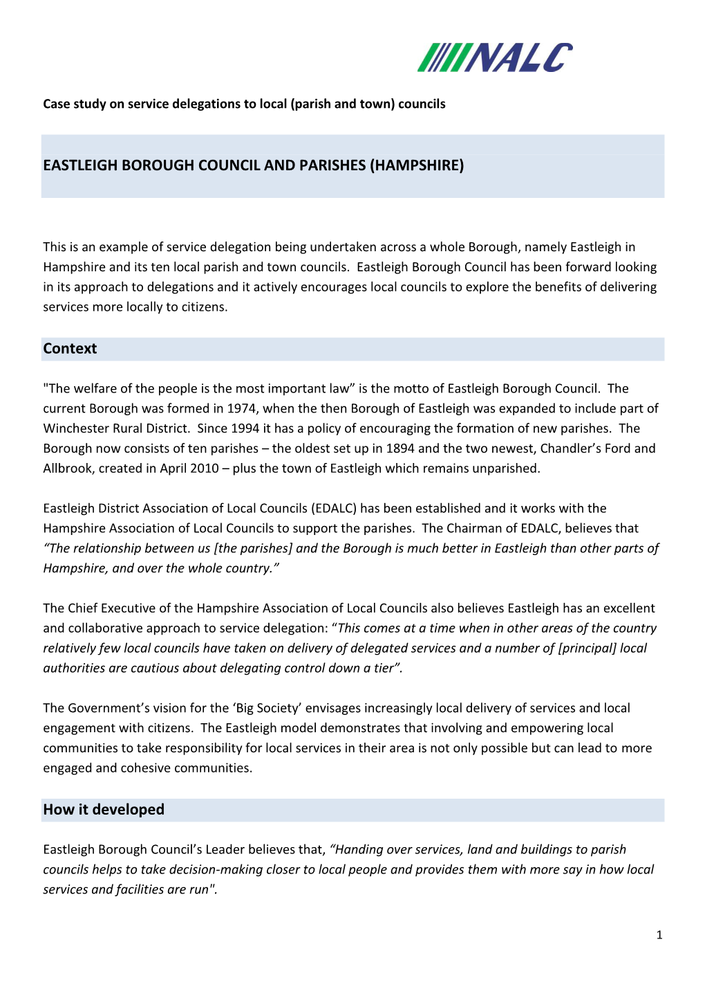 Eastleigh Borough Council and Parishes (Hampshire)