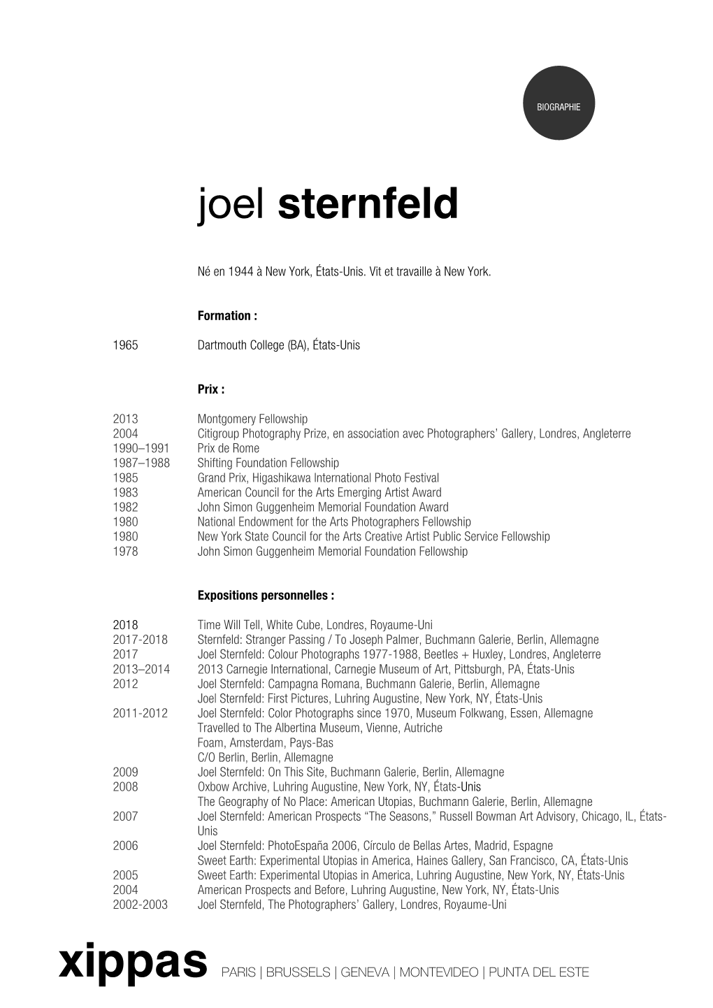 Joel Sternfeld Bio FR