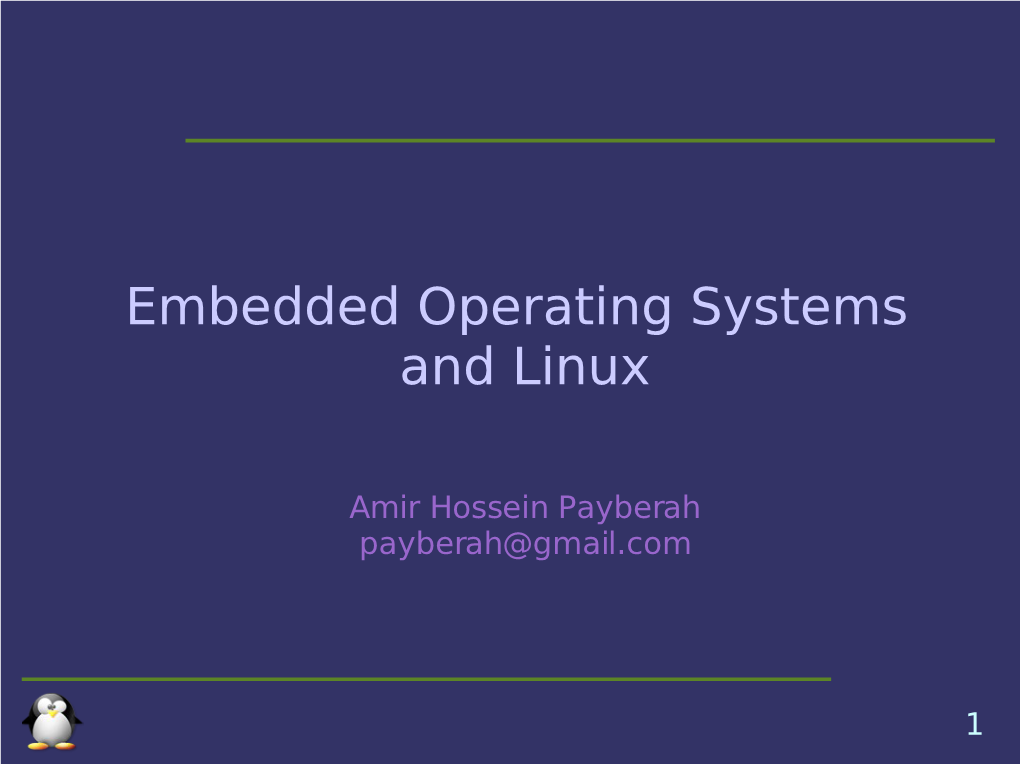 Embedded Operating Systems and Linux