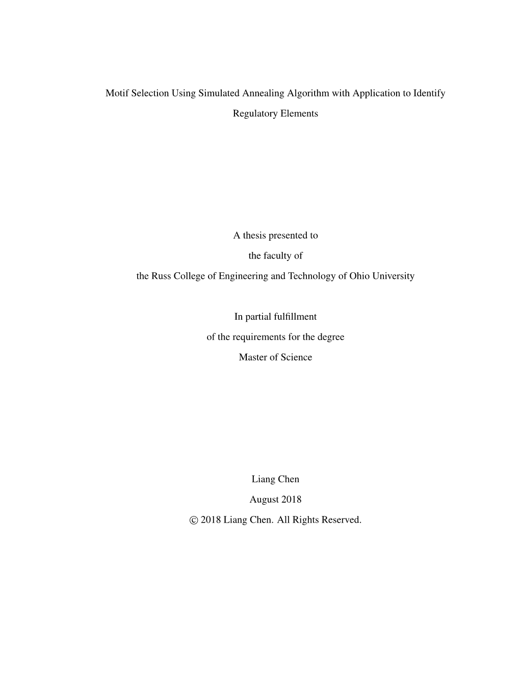 Motif Selection Using Simulated Annealing Algorithm with Application to Identify Regulatory Elements