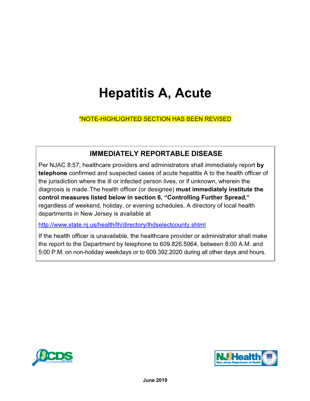 Hepatitis A, Acute