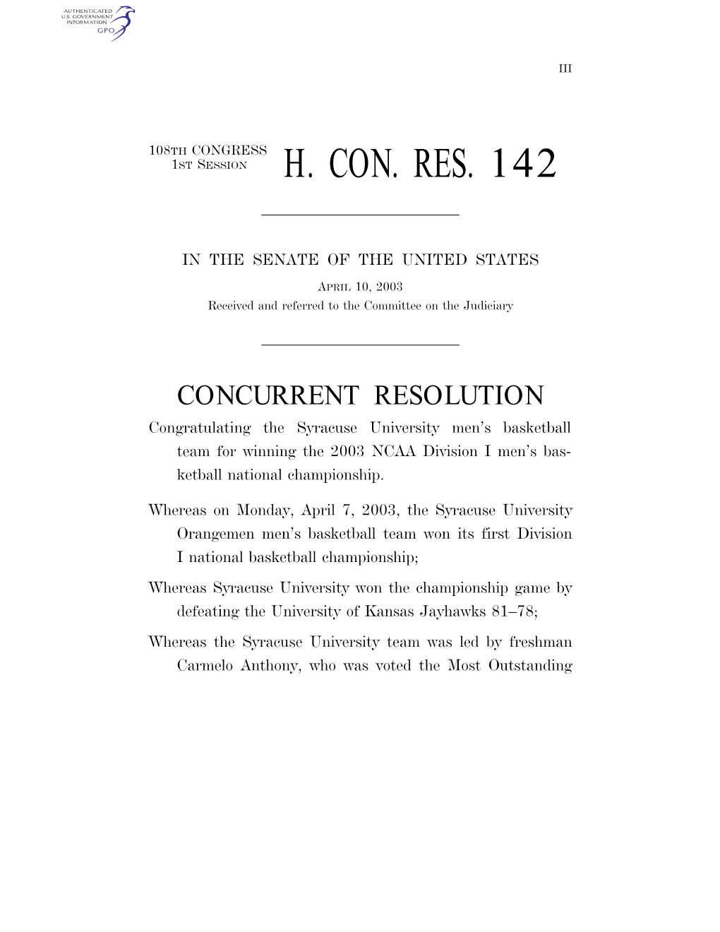 H. Con. Res. 142