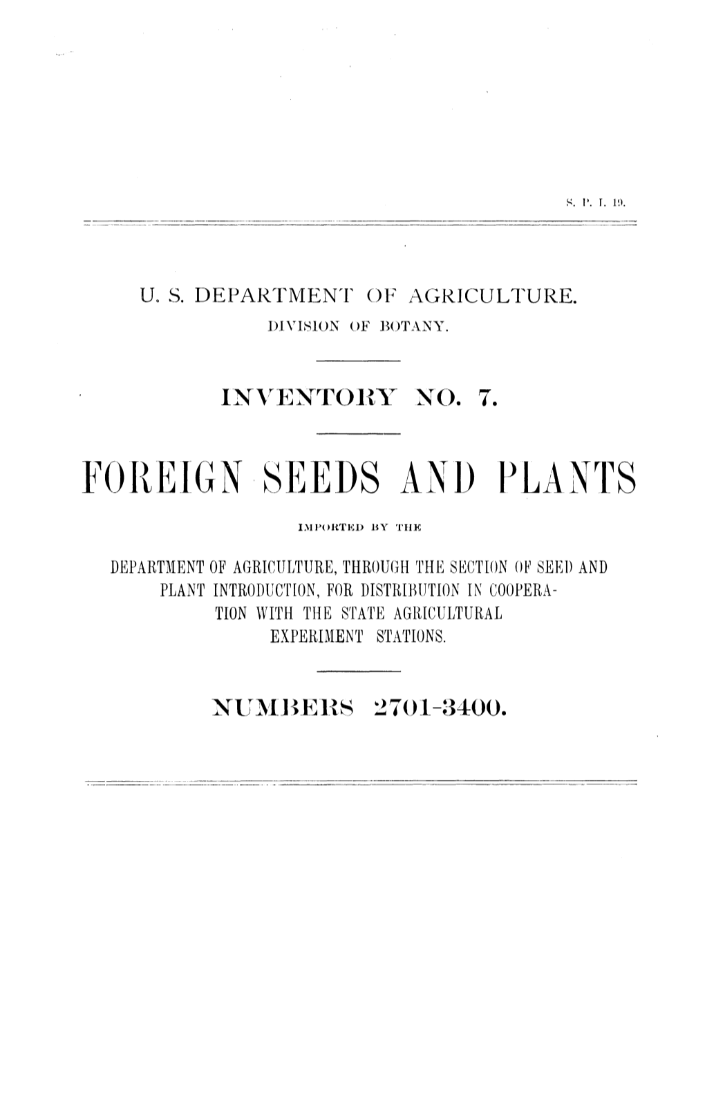Foreign Seeds and Plants