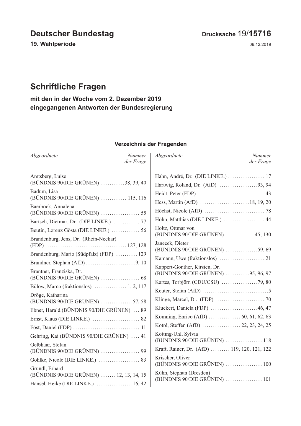 Drucksache 19/15716 19