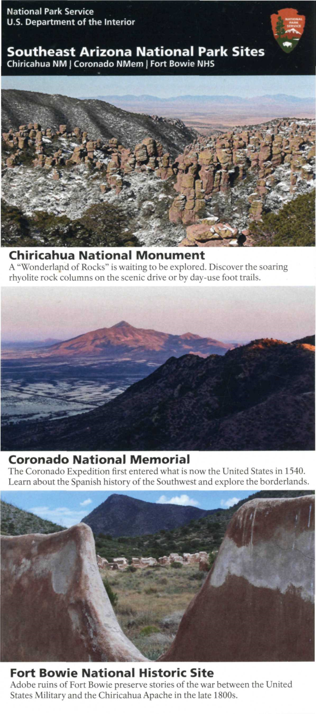 Southeast Arizona National Park Sites Chiricahua National Monument