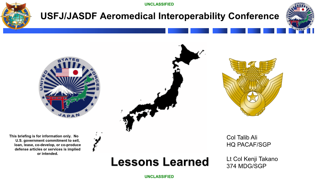 USFJ/JASDF Aeromedical Interoperability Conference