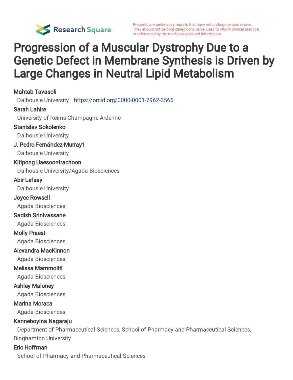 Progression of a Muscular Dystrophy Due to a Genetic Defect in Membrane Synthesis Is Driven by Large Changes in Neutral Lipid Metabolism