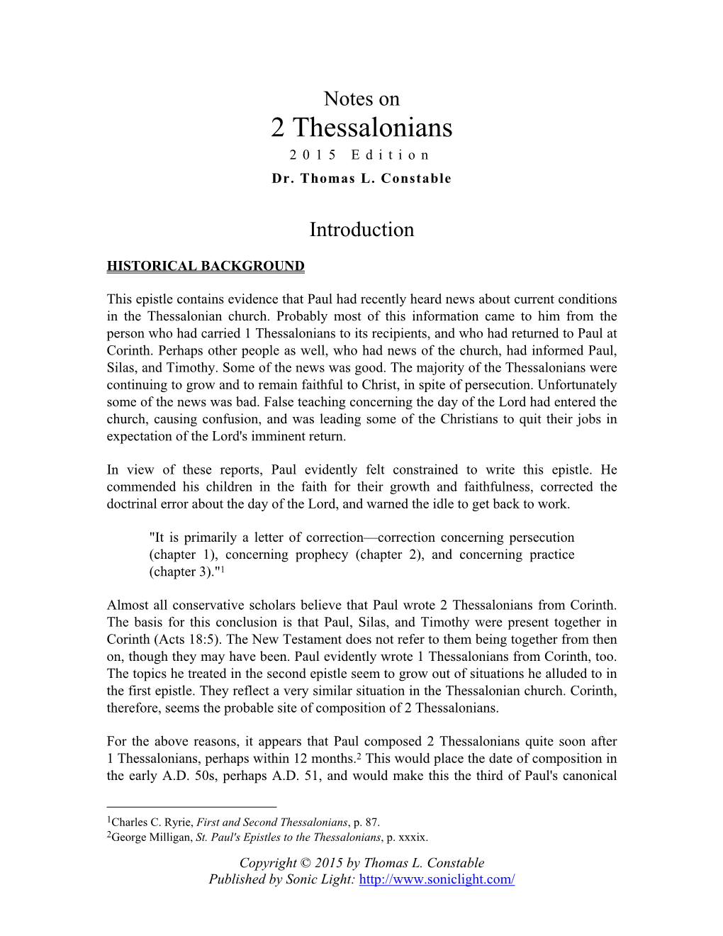 2 Thessalonians 2015 Edition Dr