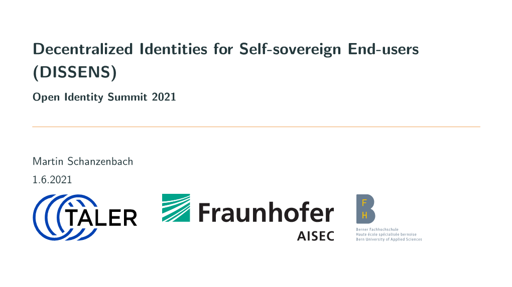 (DISSENS) Open Identity Summit 2021