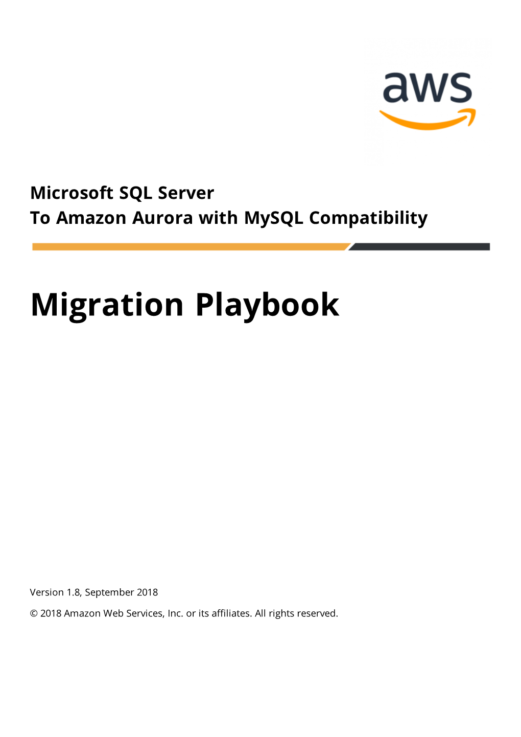 Sql Server to Aurora Mysql Migration Playbook