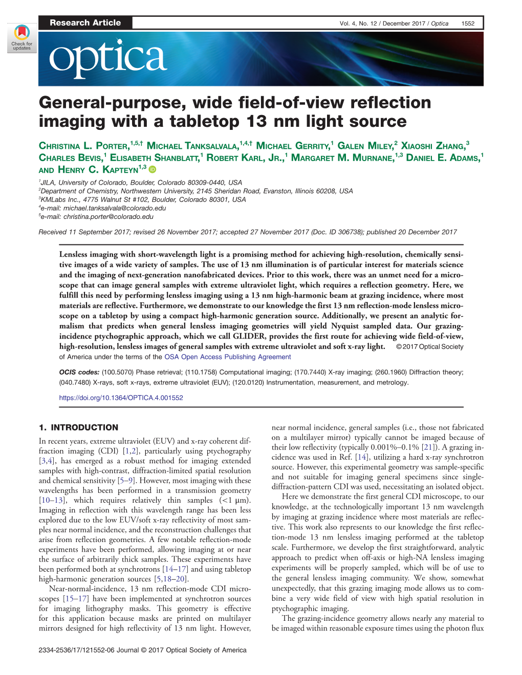 General-Purpose, Wide Field-Of-View Reflection Imaging with a Tabletop 13 Nm Light Source