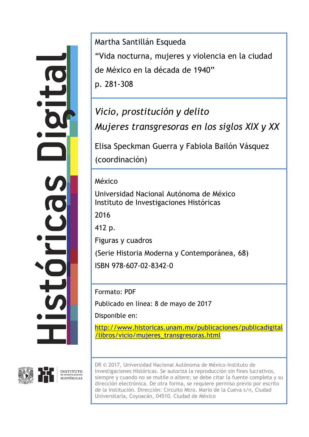 Vida Nocturna, Mujeres Y Violencia En La Ciudad De México En La Década De 1940” P