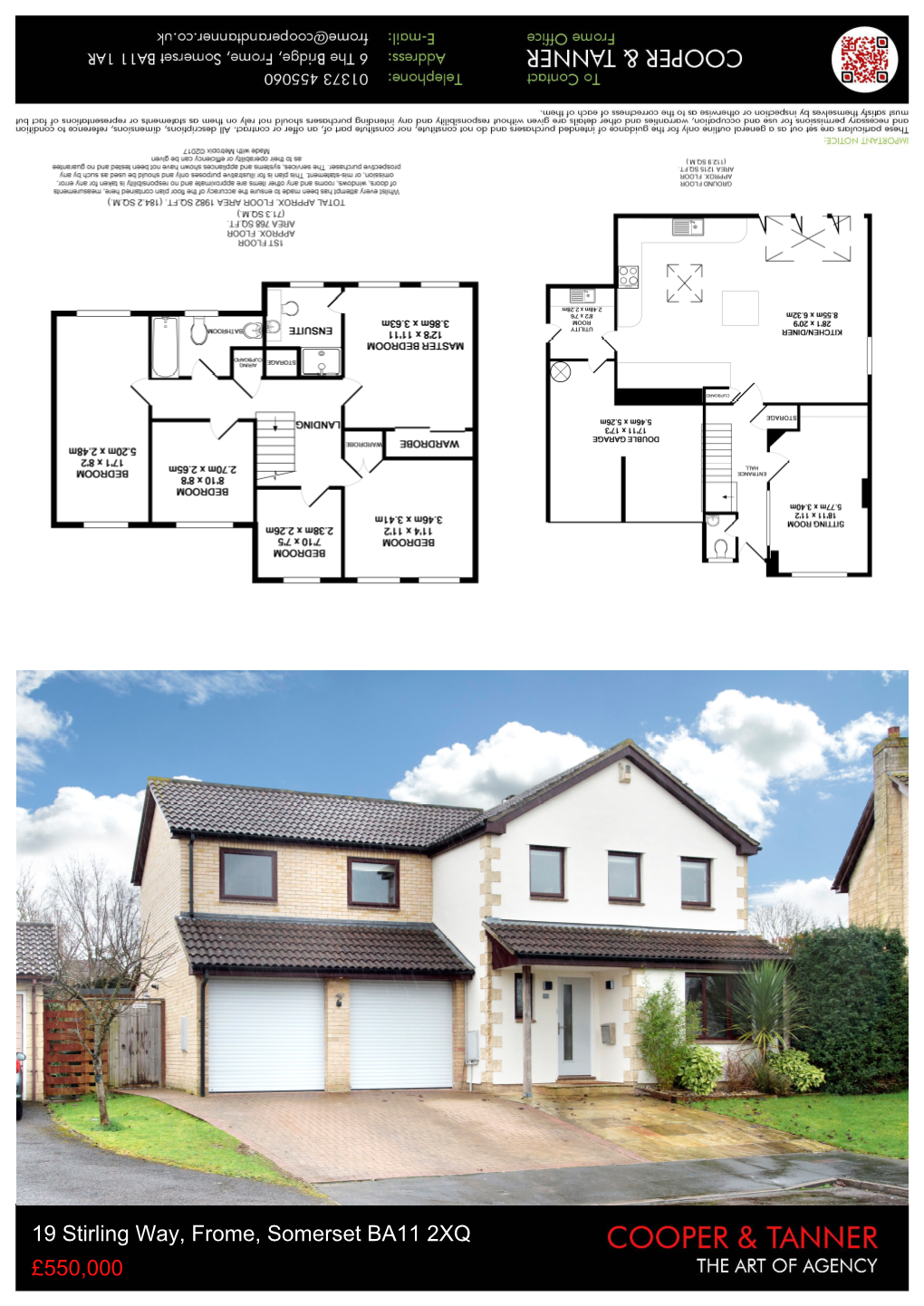 19 Stirling Way, Frome, Somerset BA11 2XQ £550,000