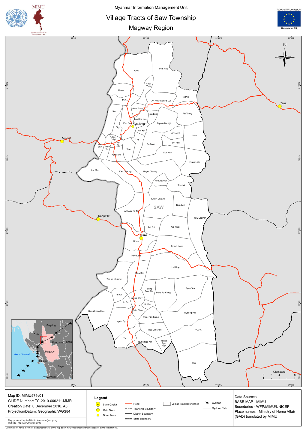 Village Tracts of Saw Township Magway Region