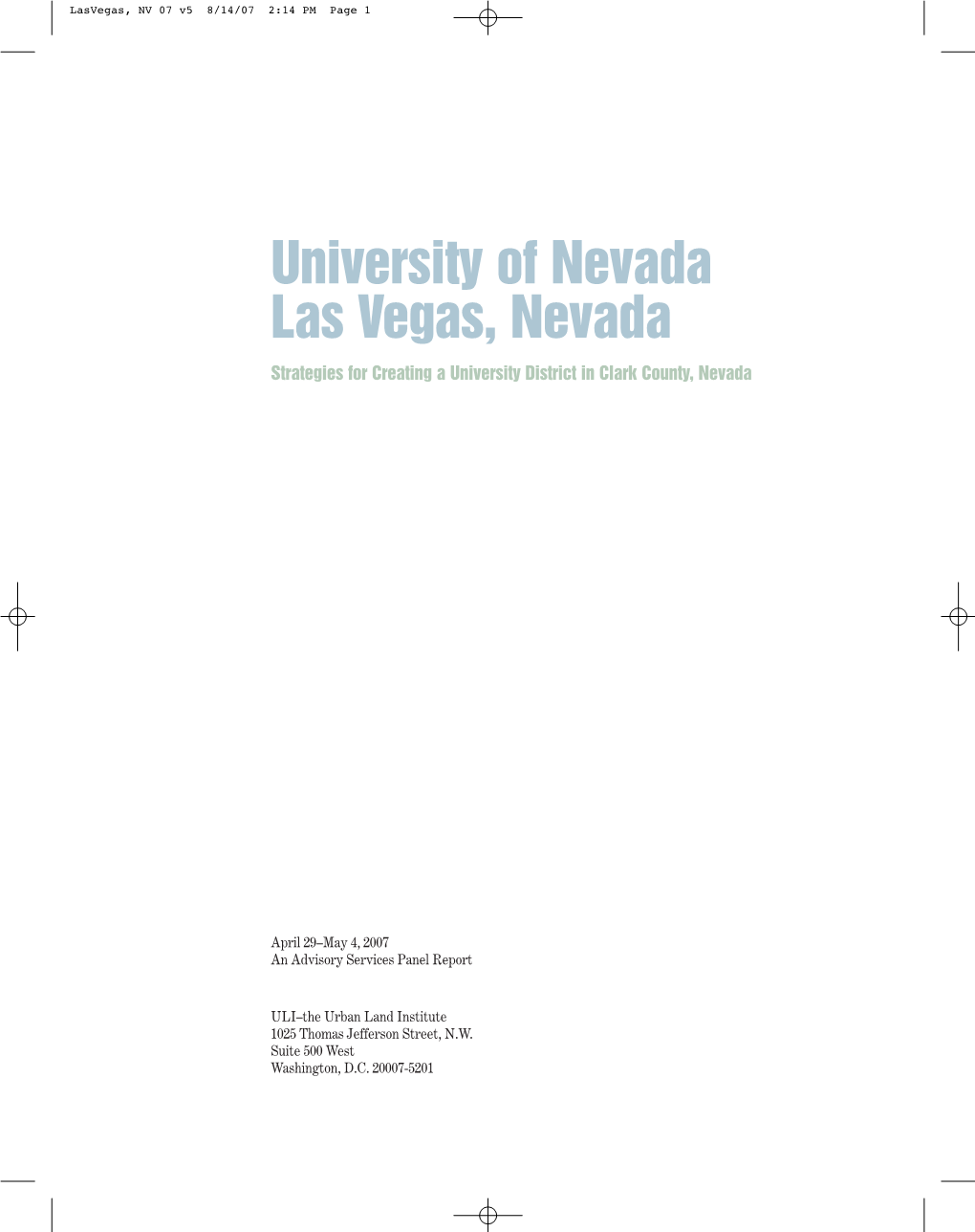 University of Nevada Las Vegas, Nevada