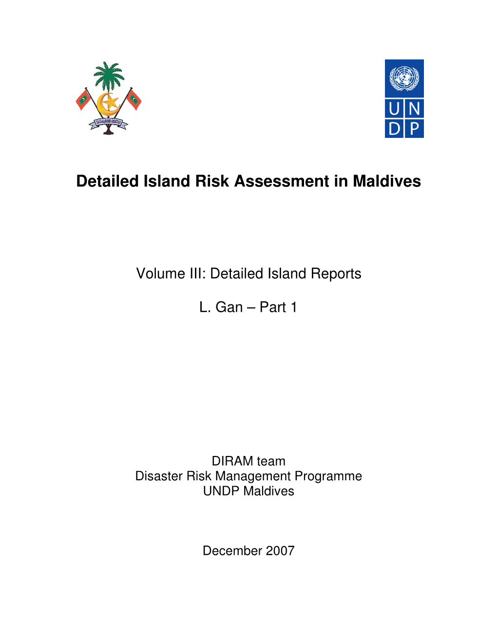 Detailed Island Risk Assessment in Maldives, L