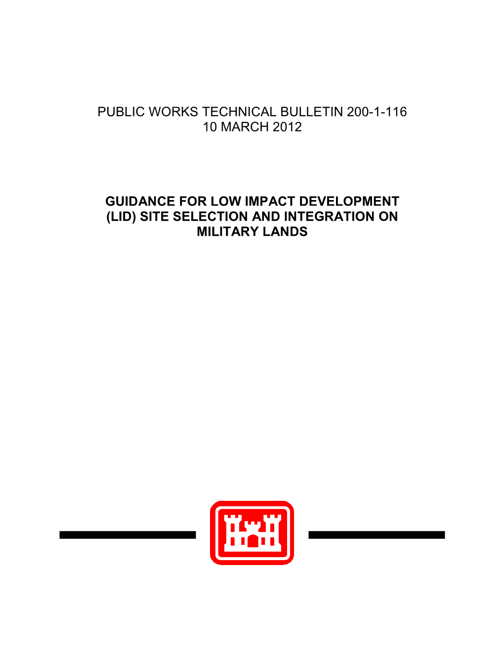 PWTB 200-1-116 Guidance for Low Impact Development (LID)