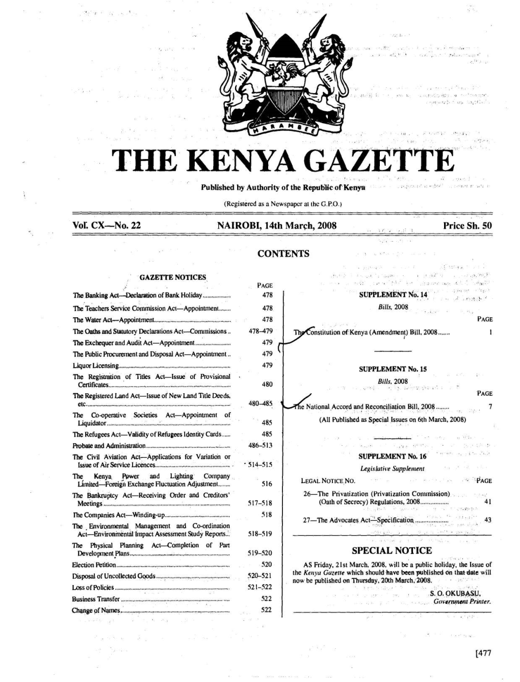 The Kenya\Gazette