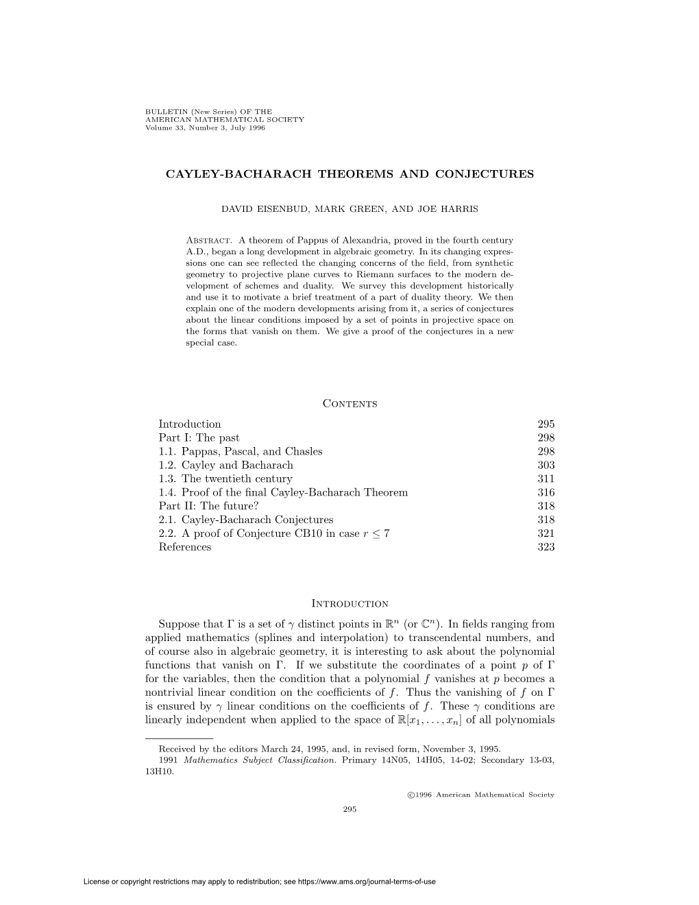 Cayley-Bacharach Theorems and Conjectures