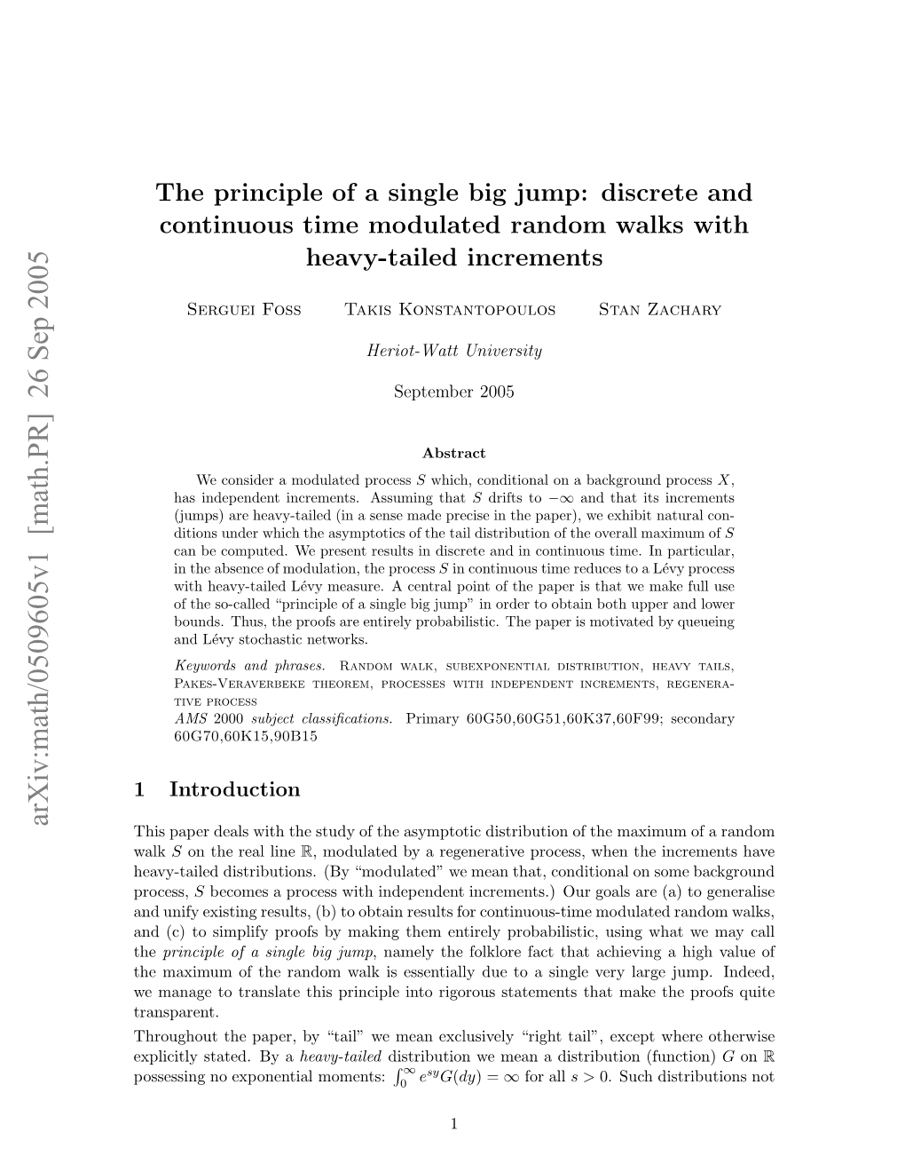 Discrete and Continuous Time Modulated Random Walks