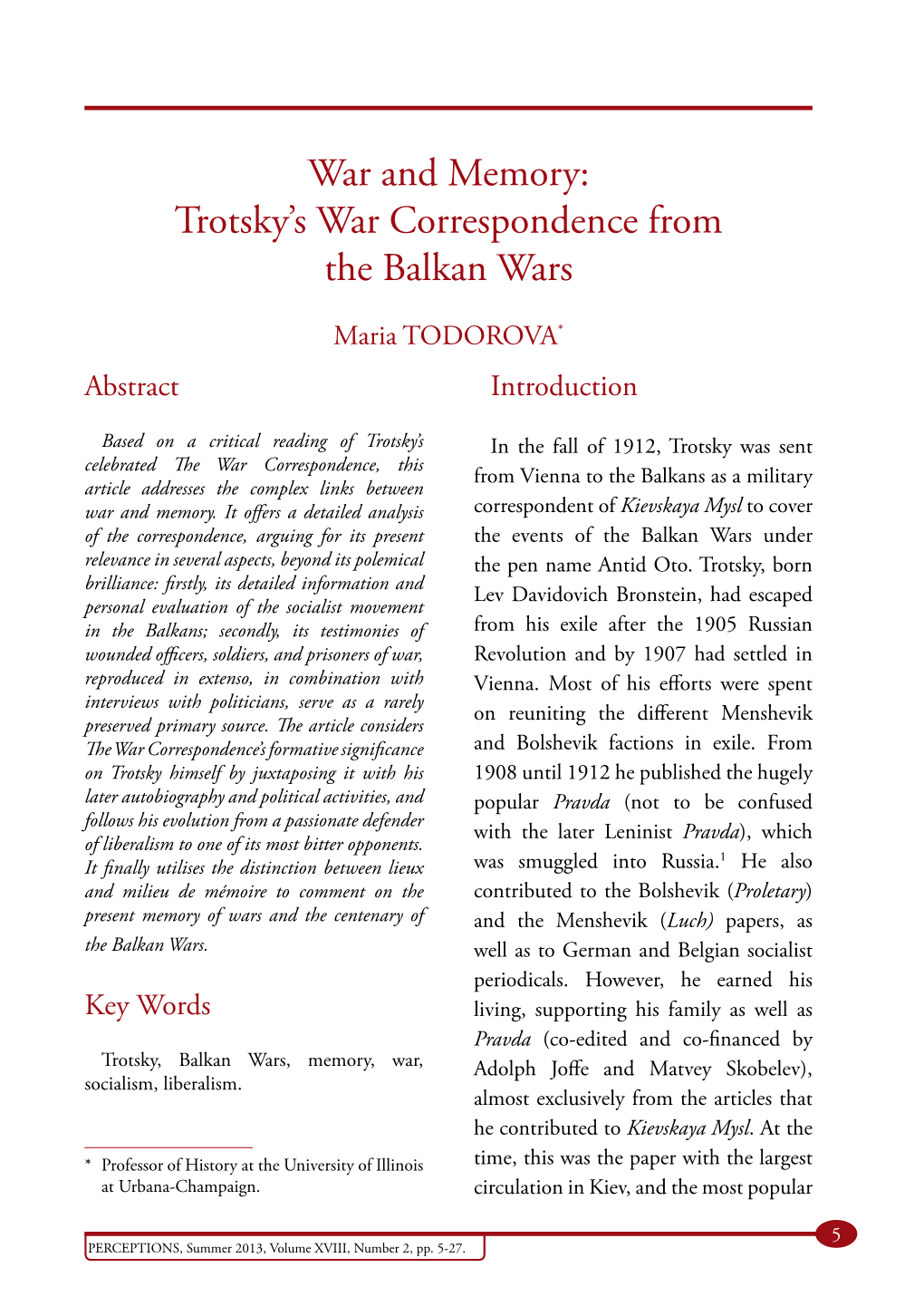 Trotsky's War Correspondence from the Balkan Wars