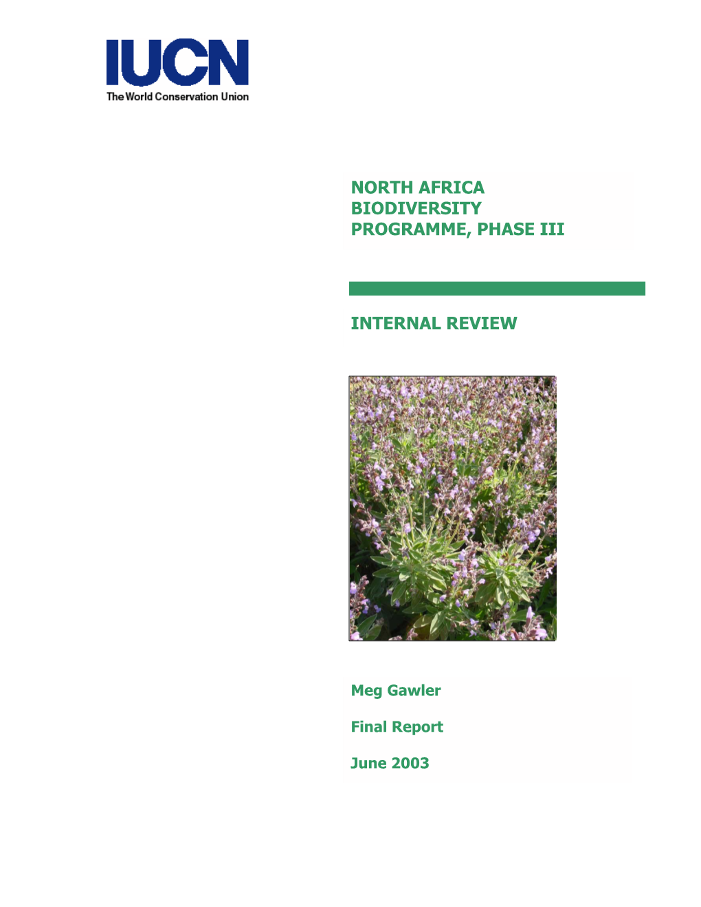 North Africa Biodiversity Programme Phase III: Internal Review