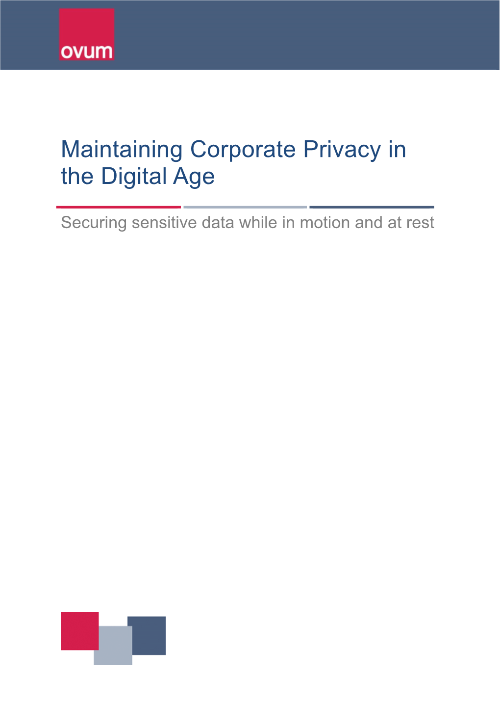 Maintaining Corporate Privacy in the Digital Age