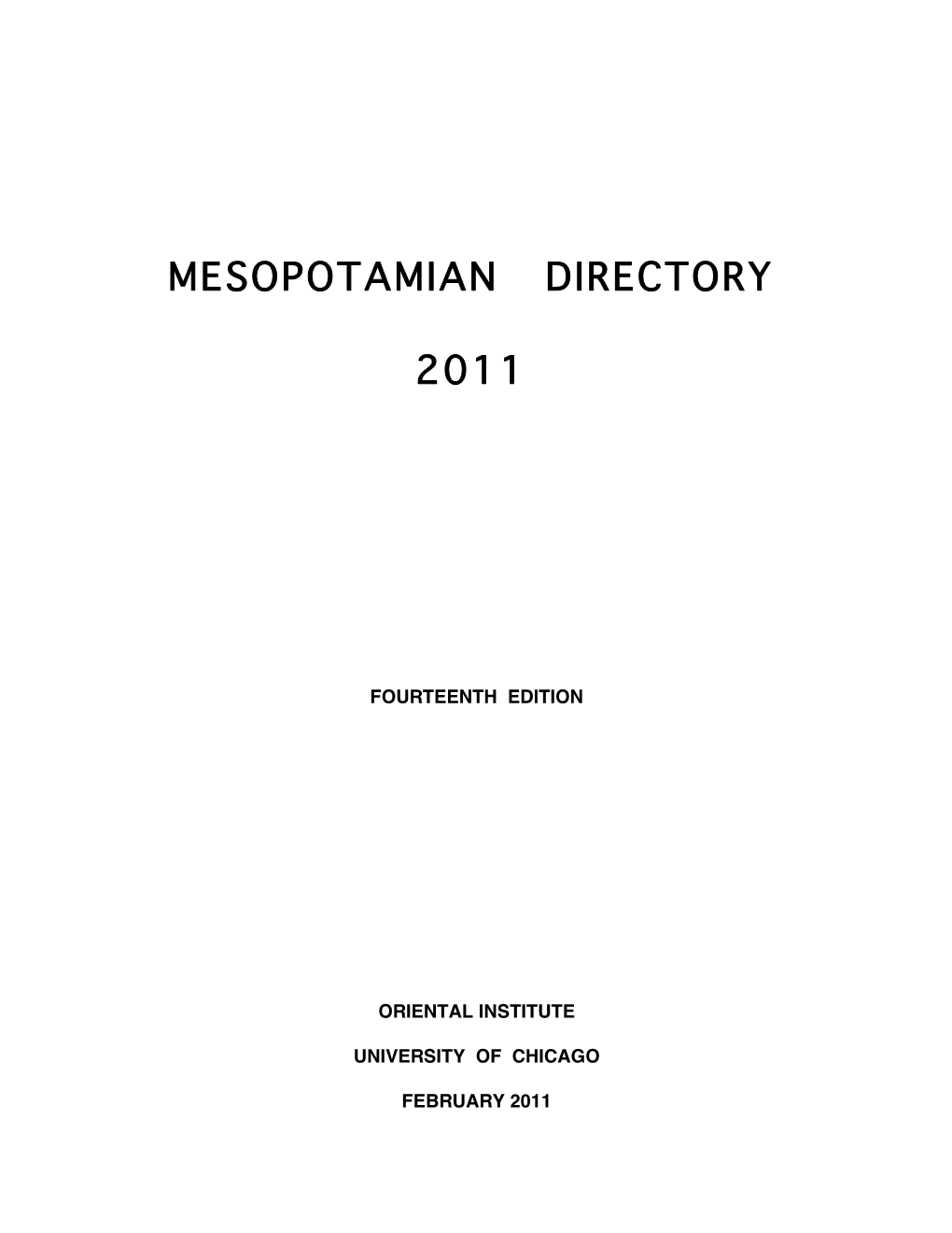 Mesopotamian Directory