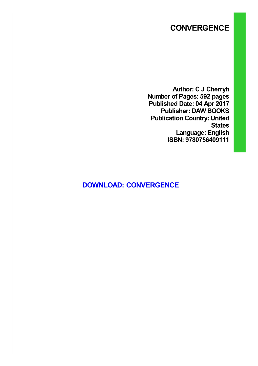 PDF Download Convergence