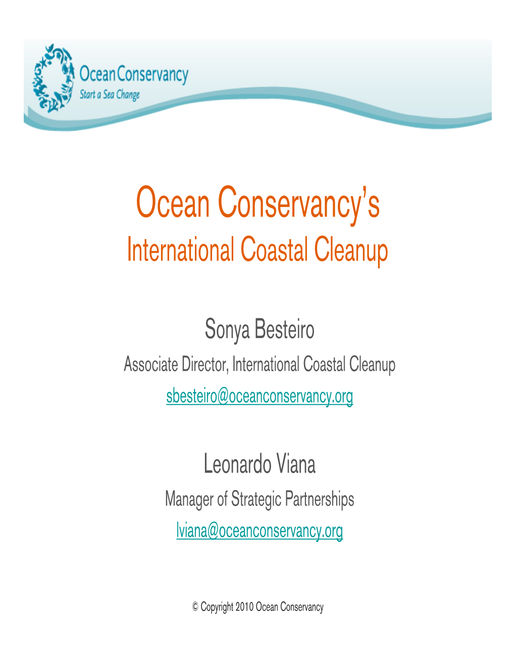 Ocean Conservancy's International Coastal Cleanup