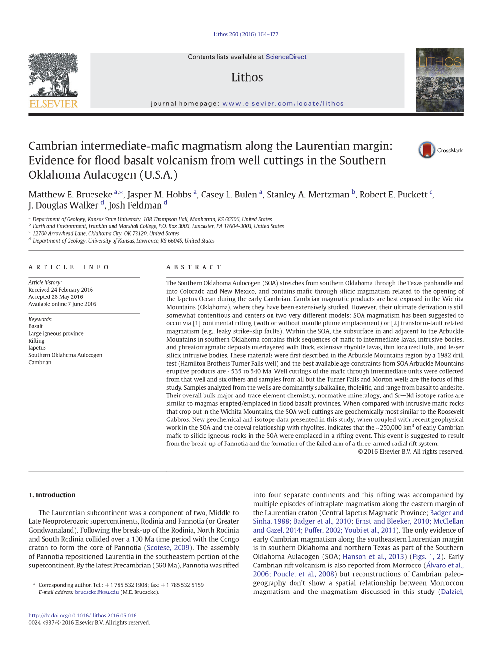 Cambrian Intermediate-Mafic Magmatism