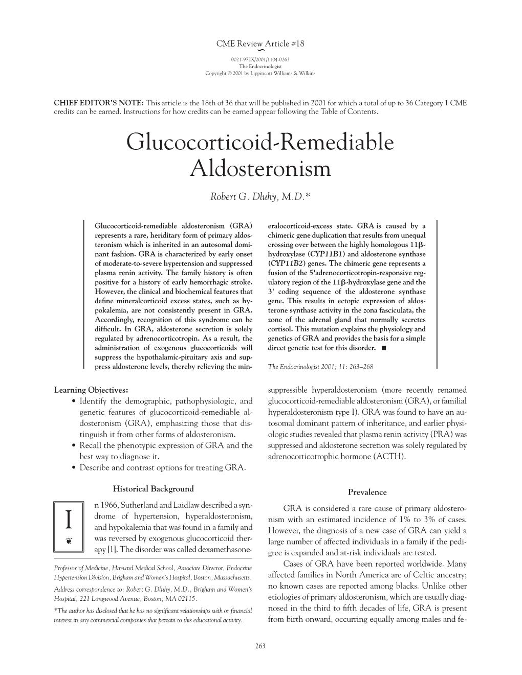 Glucocorticoid-Remediable Aldosteronism