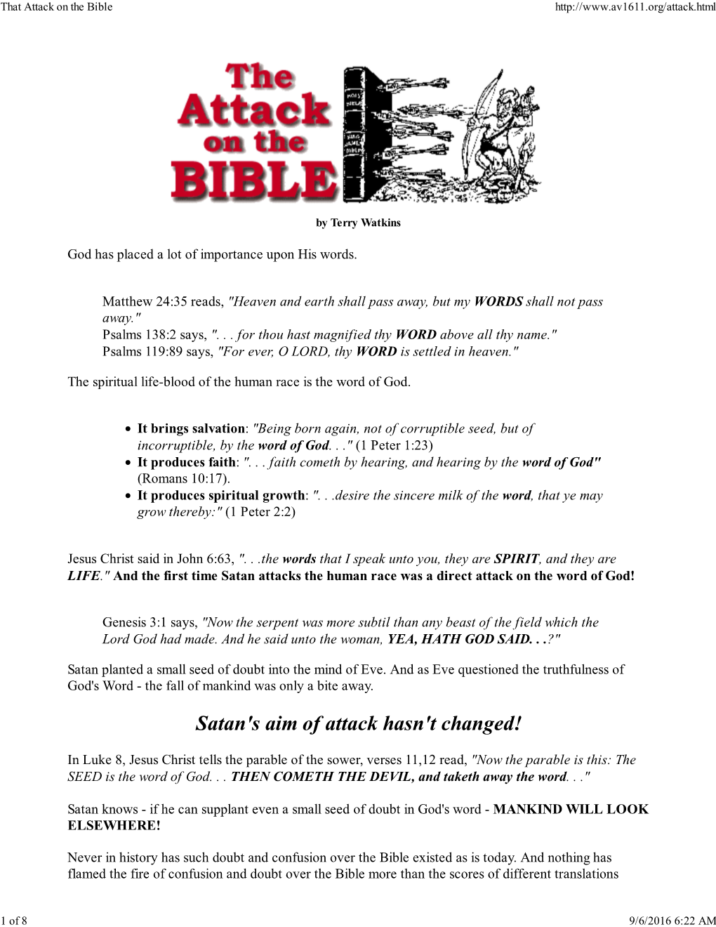 The Attack on the Bible (Pdf)