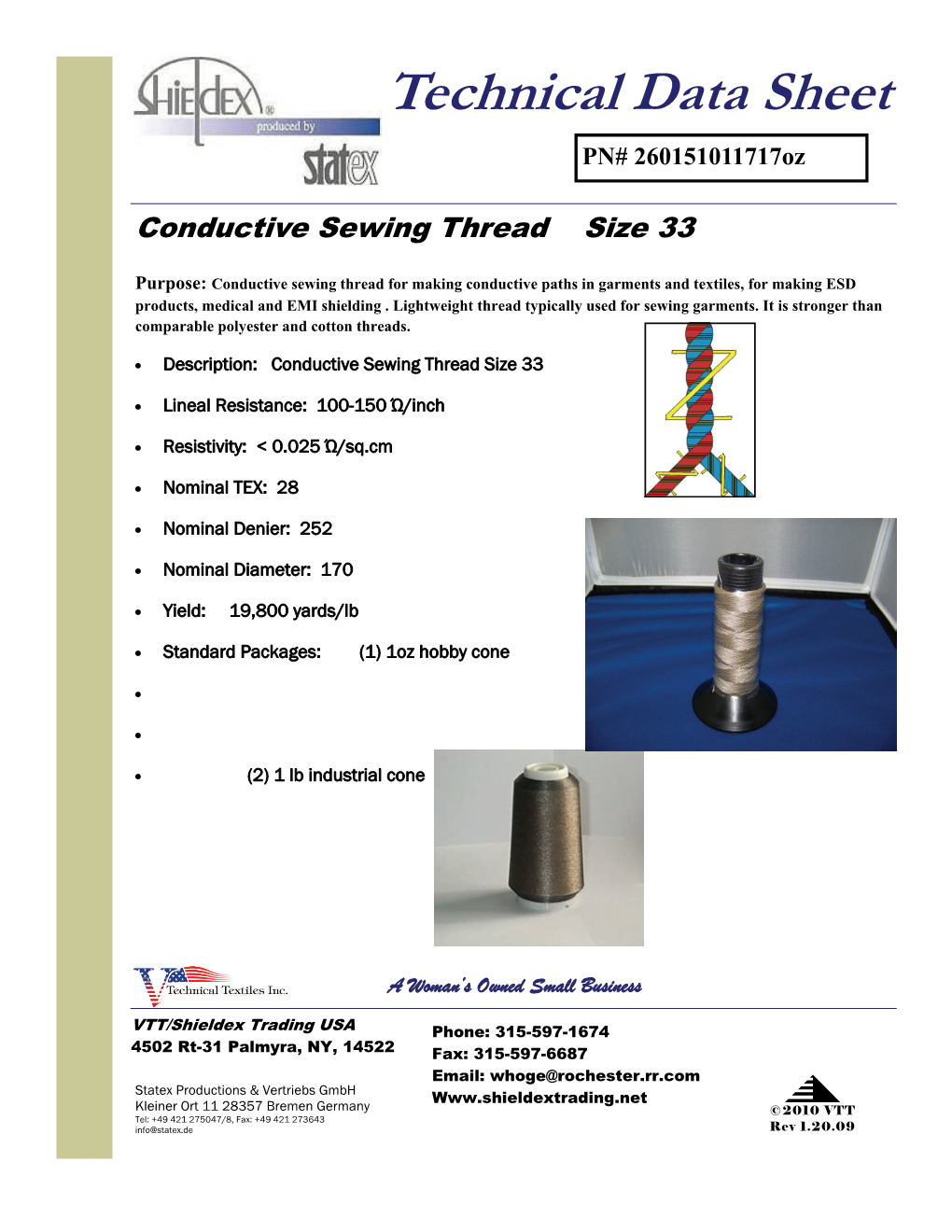 Technical Data Sheet PN# 260151011717Oz