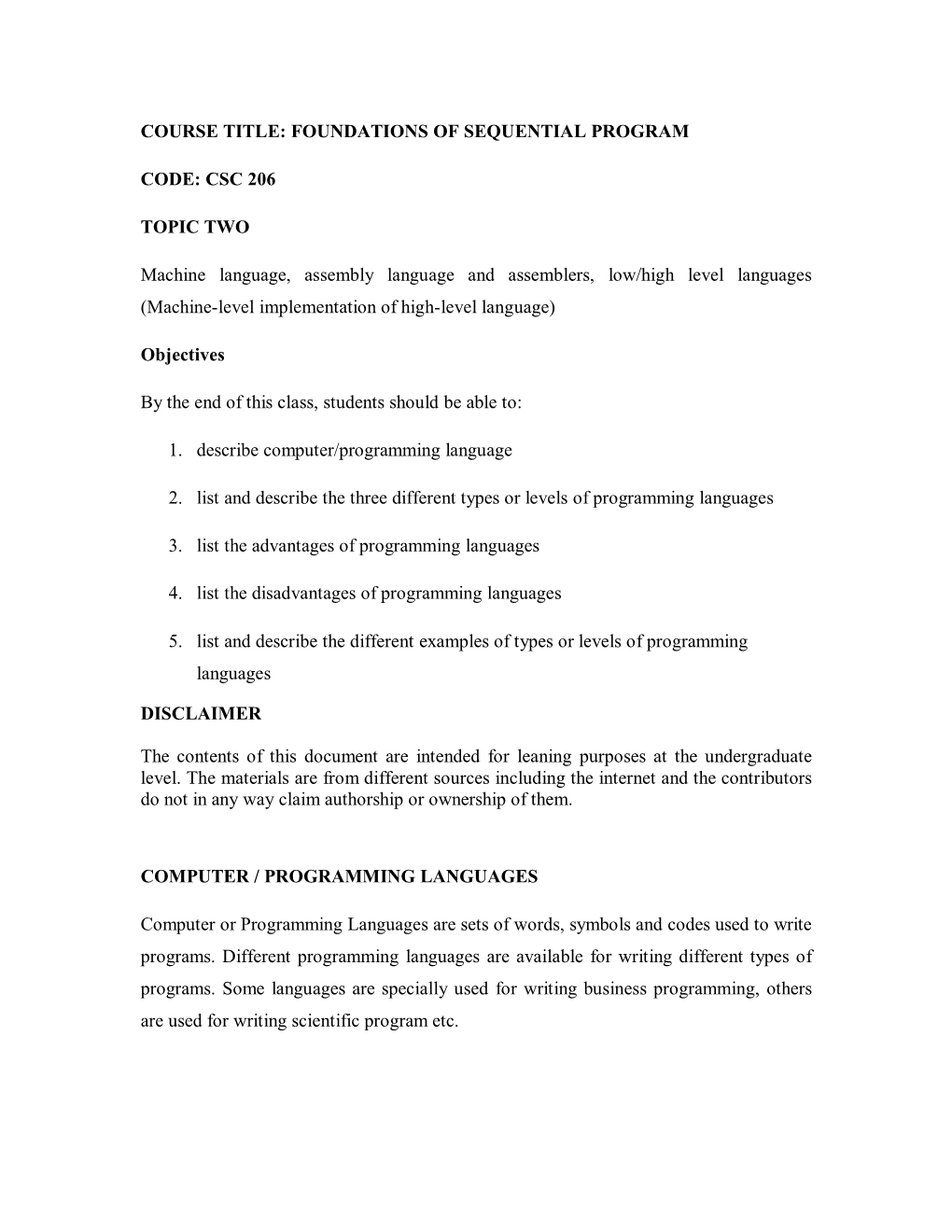 Machine and Assembly Language Programming