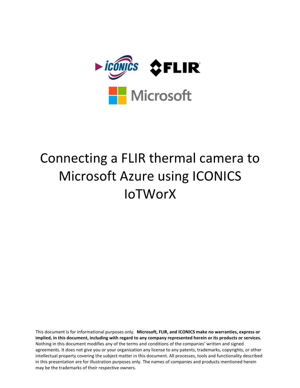 Connecting a FLIR Thermal Camera to Microsoft Azure Using ICONICS Iotworx